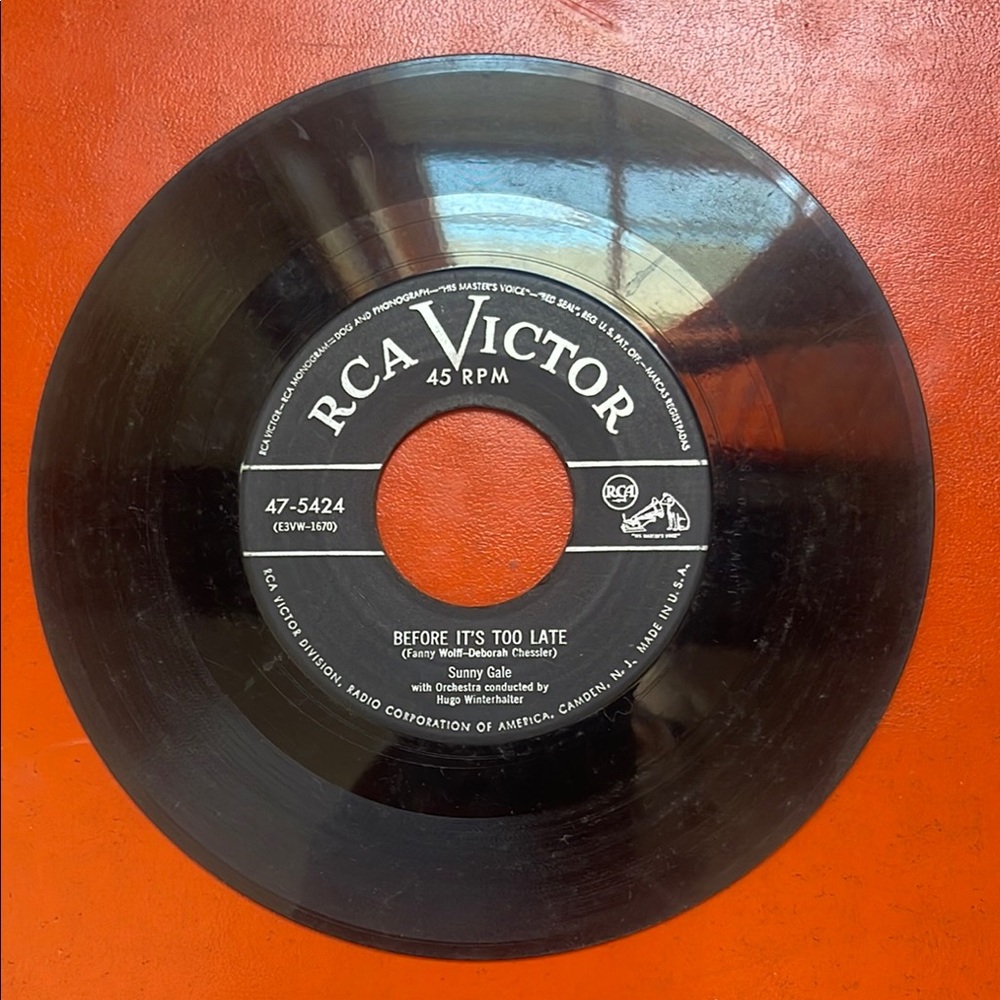 Sunny Gale RCA Victor 45 RPM Vinyl Record